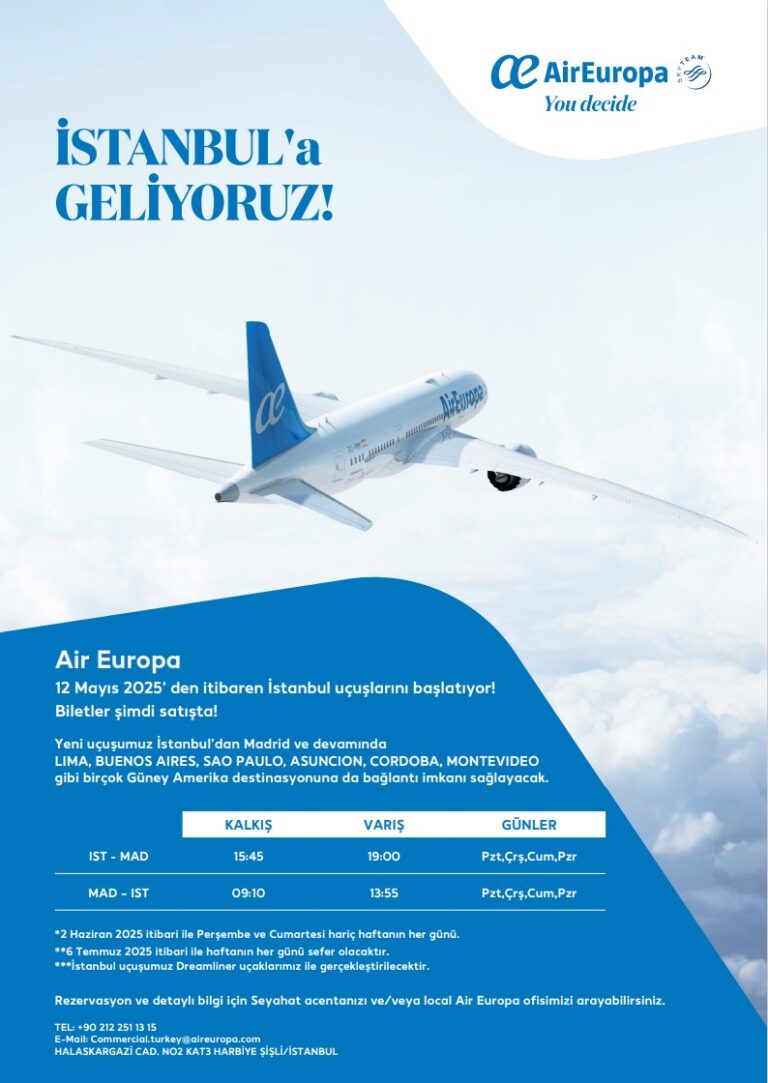 Air Europa İstanbul'a Uçuş Başlatıyor 15 Ocak 2025