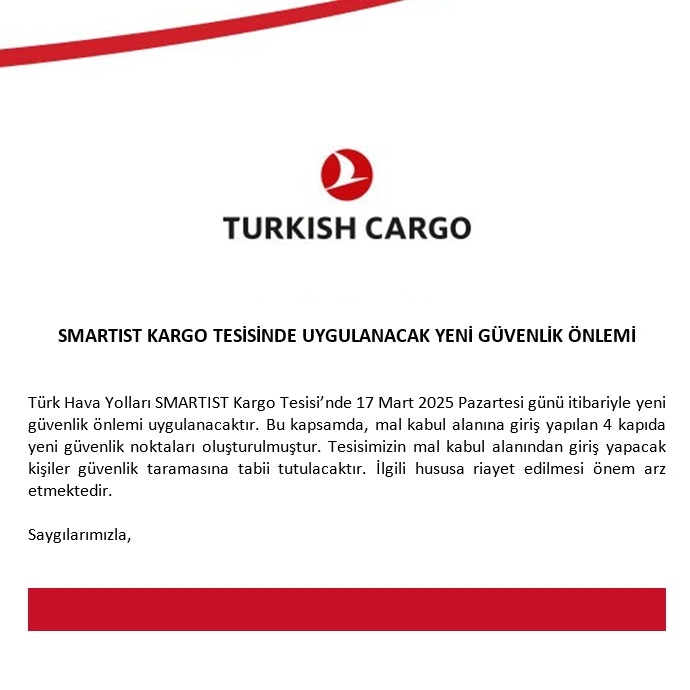 SMARTIST Kargo Tesisi yeni güvenlik noktaları 10 Mart 2025